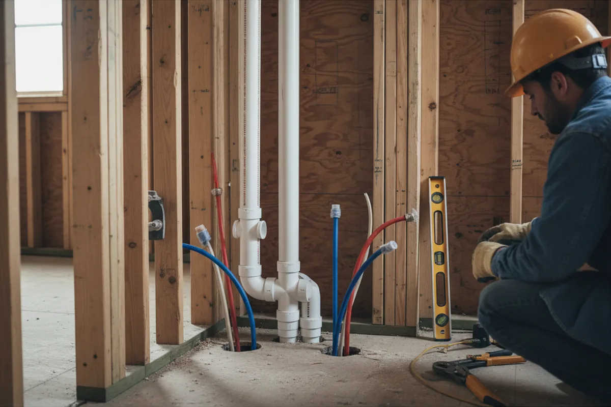 Drain and supply rough-in during Leak Detection in Scottsdale
